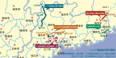 广东六条高速路明日通车 再添两条往湖南福建通道