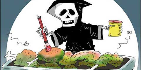 冀头条:河北羊肉窝点火碱煺毛