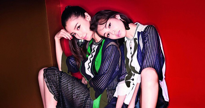 angelababy水原希子合体大片 姐妹花抛胸秀美腿