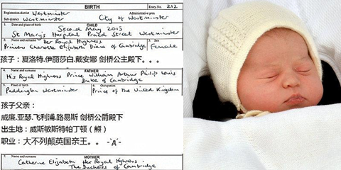 英国小公主名字致敬三代人 你被萌翻了吗？