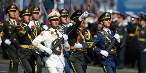 我仪仗队参俄阅兵排方阵之首