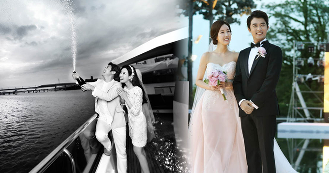 组图:安在旭婚礼现场公开 豪华游轮上开香槟