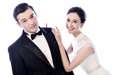 中国男篮西热力江唯美婚纱照