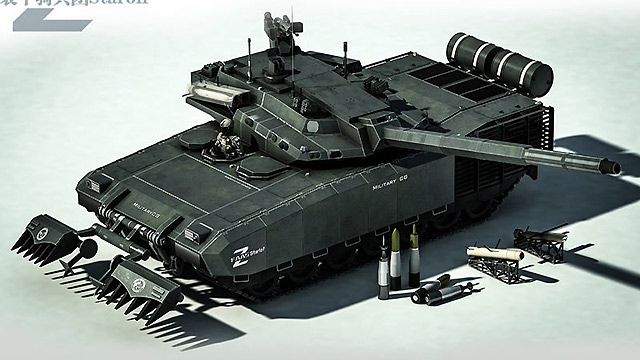 好科幻:我军未来数字化无人炮塔坦克超猛设想