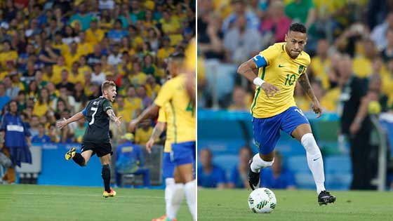 直击男足决赛巴西夺冠