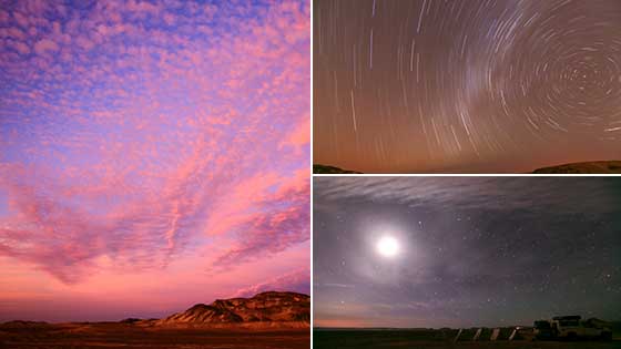 撒哈拉沙漠日出霞光