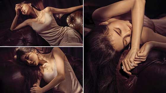 秀智斜躺魅惑 丰胸细腰身材正