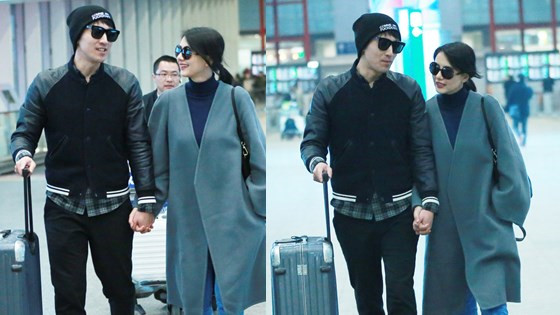 高圆圆赵又廷牵手现身有说有笑