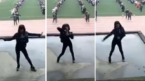 中学课间街舞火遍全网 前后排动作对比却很强烈