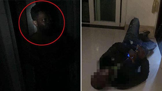 黑人毒贩躲暗处 让警察一顿找