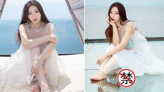 镜面反光！柳岩穿白色透视裙不慎走光