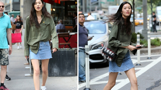 表姐劉雯現身維密大秀面試現場