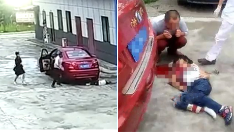 父亲开车碾压死9岁女儿 痛哭：我没看到啊！