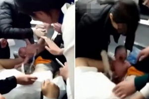 孕妇高铁诞下男婴众人助产 车厢内掌声雷动