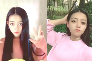 快手主播撞脸迪丽热巴 网友：一模一样