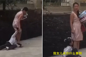 女老师拽学生头发拖行 校方竟包庇老师