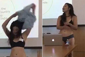 女大学生答辩时脱掉衣服 原因让人看呆