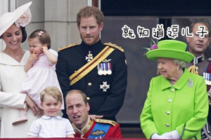 英国阅兵威廉王子逗儿子 女王忍无可忍:站起来