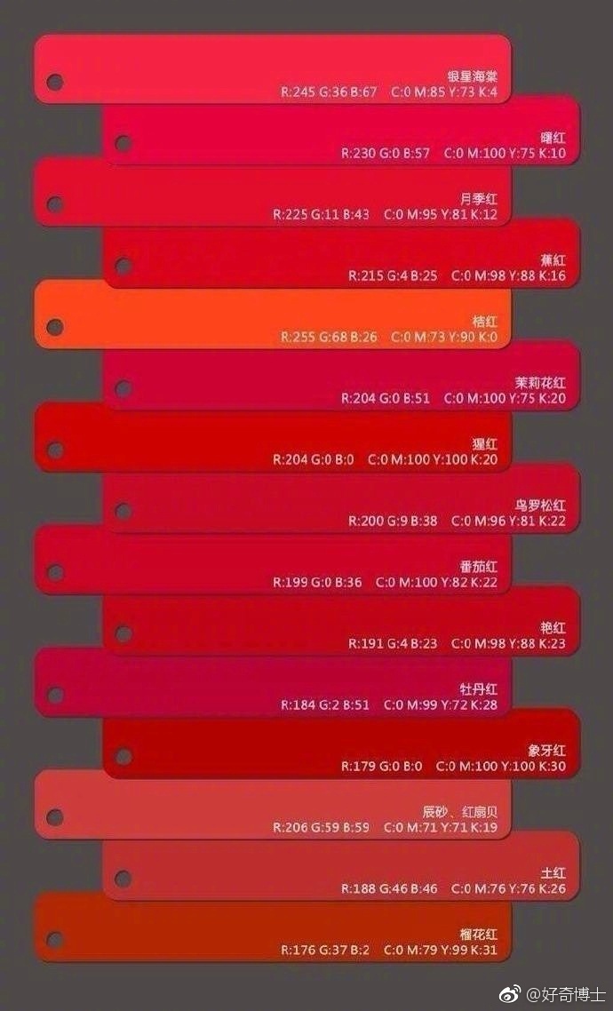 来看看中国传统颜色都有哪些!名字也都好美