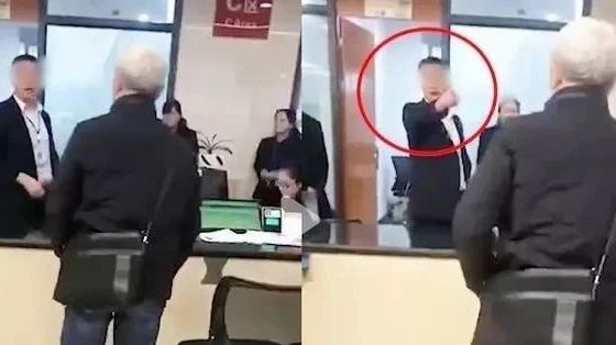 政府工作人员上班玩手机 大骂办事老人