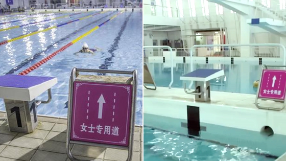 广州一泳场现女性泳道 男士进入将被劝离！