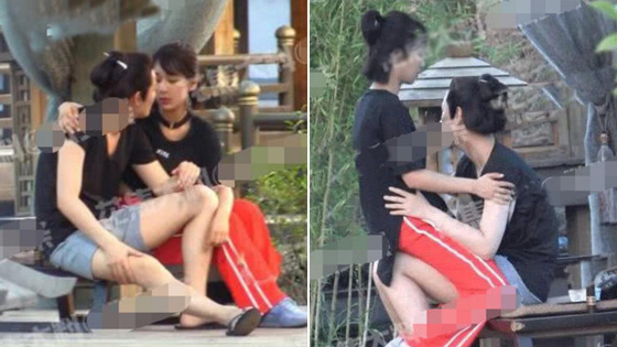 杨紫探班秦俊杰 旁若无人坐男友腿上撒娇