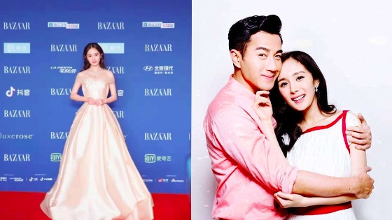 杨幂结束芭莎晚宴后疑飞香港庆刘恺威生日