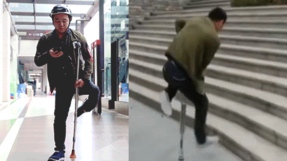 独腿外卖小哥每日奔波：一切都是为了孩子