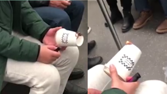 女子地铁内点燃奶茶杯并扔向乘客 警方介入调查