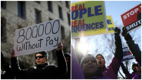 80万人拿不到工资！联邦雇员白宫前抗议政府关门
