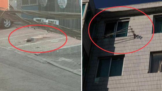 女子裸身坠楼 之后一受伤男子从楼道走出