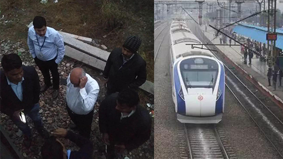 印度首辆国产高铁抛锚 官方：可能撞上牛了