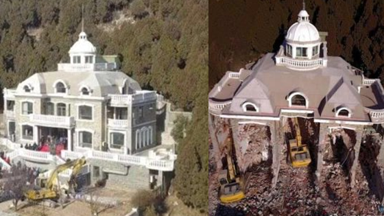 济南超豪华别墅“大白宫”被拆除 面积2000平米