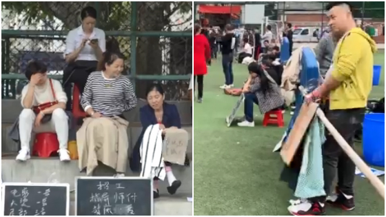 广州制衣厂开过万月薪招工 老板排长队当街招聘