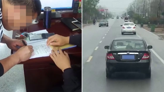 私家车拒让消防车 对消防员喊话充耳不闻