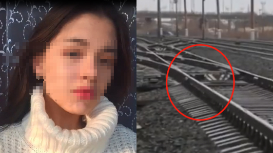 悲！美少女铁轨自拍惨遭火车碾压
