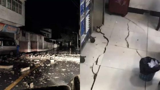 四川长宁6级地震现场：房屋开裂玻璃震碎