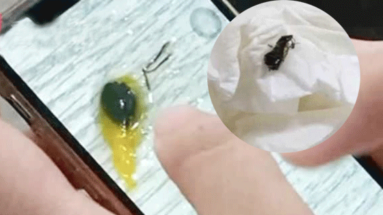 男子喝奶茶喝到一半 从嘴里扯出半只蟑螂