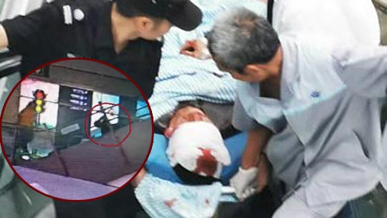 “低头族”逆行电梯 滚落30多级台阶头破血流