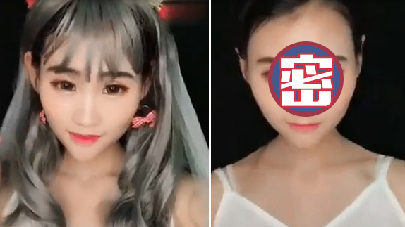 网红直播卸妆直接从甜美少女变成黑脸大姐