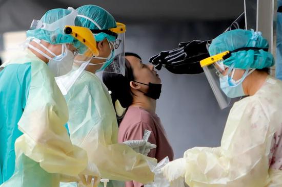 On June 2, Taipei citizens undergo a nucleic acid test.Data map