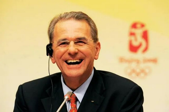 罗格在北京奥运期间开怀大笑。