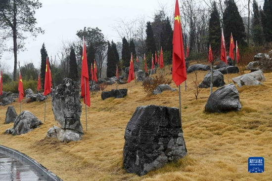 在广西全州红军长征湘江战役纪念园后山，散布着形状各异的巨石，石块下安葬着烈士遗骸，寓意“一草一木一忠魂，一山一石一丰碑”（2月3日摄）。新华社记者 陆波岸 摄