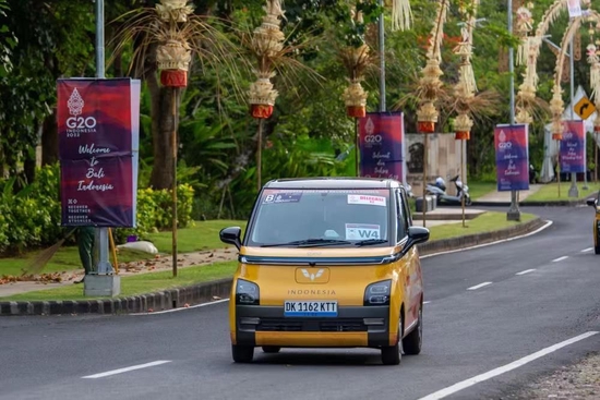 △中国新能源汽车作为G20巴厘岛峰会官方用车为各国代表团和组委会提供日常通勤服务。