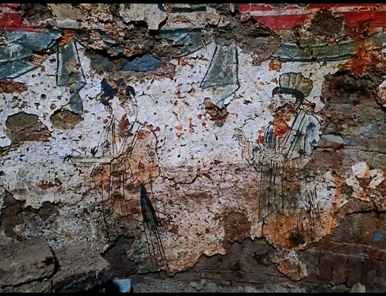 4号墓残存的壁画。图片来源：廊坊市文物保护研究所
