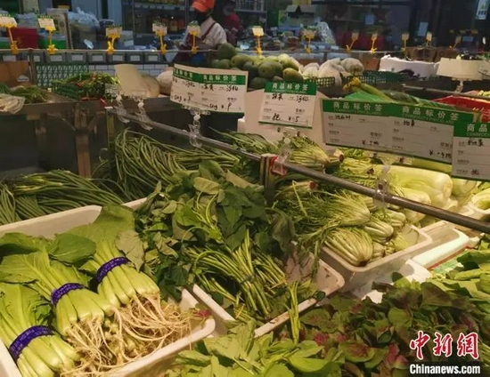 北京西城区某菜市场的蔬菜区。中新网记者 谢艺观 摄