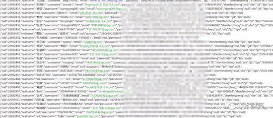 ▲ 外泄数据部分截图