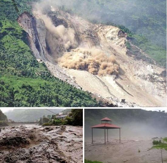 暴风雨席卷尼泊尔（社交媒体）