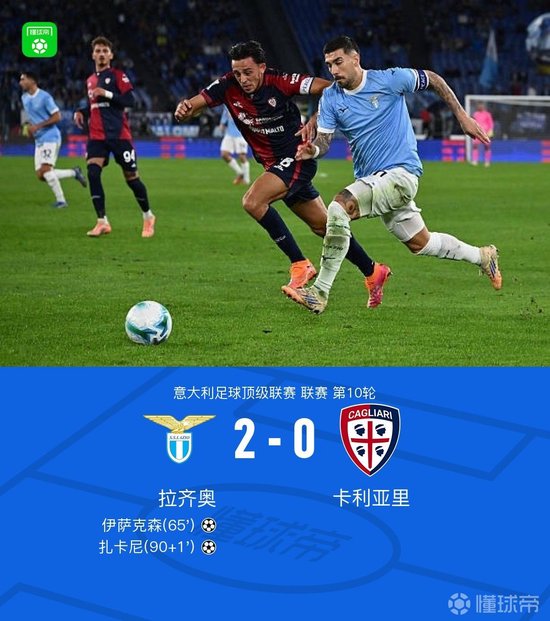 意甲：拉齐奥2-0卡利亚里，伊萨克森建功，扎卡尼锁定比分