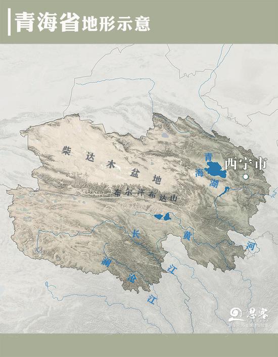 青海省地形示意图